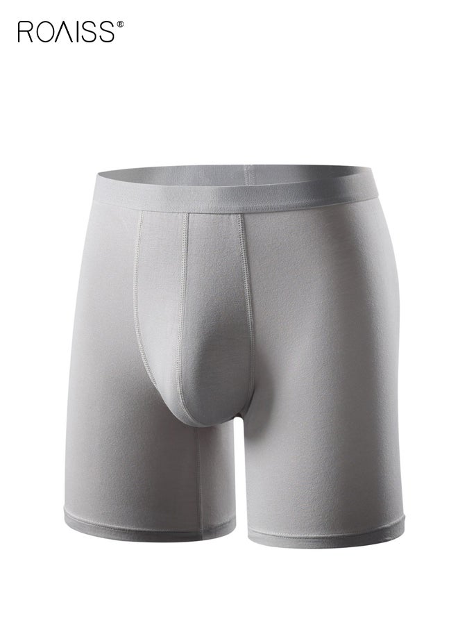 رويس مجموعة من 5 قطع ملابس داخلية طويلة من ألياف الخيزران للرجال، طبقة أساسية حرارية ناعمة وجيدة التهوية تمتص الرطوبة، مناسبة لمنتصف الخصر لتوفير الراحة والدعم، شورت بوكسر - Image 2