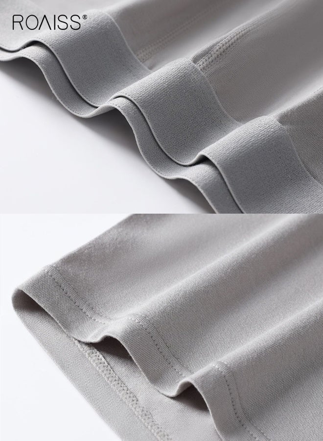 رويس مجموعة من 5 قطع ملابس داخلية طويلة من ألياف الخيزران للرجال، طبقة أساسية حرارية ناعمة وجيدة التهوية تمتص الرطوبة، مناسبة لمنتصف الخصر لتوفير الراحة والدعم، شورت بوكسر - Image 5