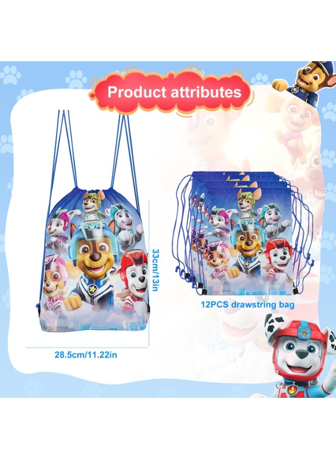 ILovhaprty Paw Patrol Party Bags, 12Pcs Paw Patrol Drawstring Bag Set, Paw Patrol Candy Bags, Suitable Paw Patrol Party Supplies - Image 2