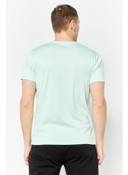 RBX Men Sportswear Fit Short Sleeves Running T-Shirt, Clearly Aqua  - Image 2