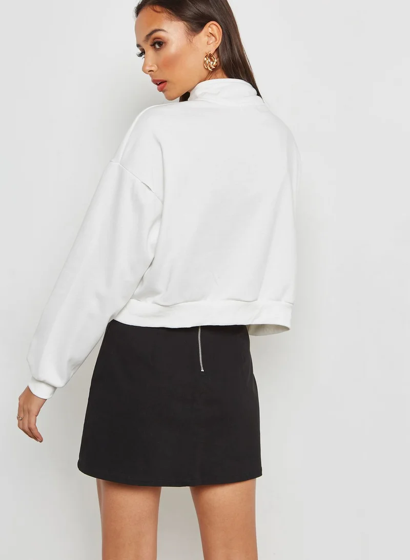 Ginger Varsity Zip Neck Sweatshirt