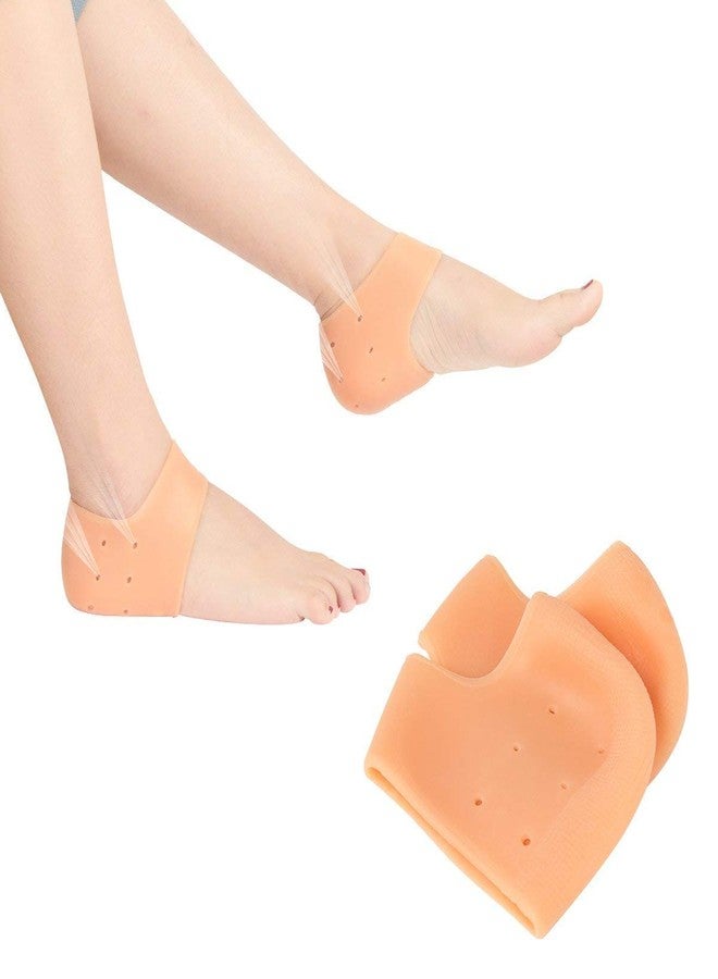 we3 Gel Heel Protectors for Plantar Fasciitis (Heel Pain) Honeycomb Silicone Breathable Advanced Material Technology, Comfortable, Reusable (SKIN) - Image 1