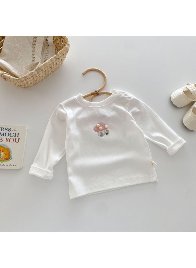Girls Solid Color Base Shirt 0-5 Years Old Autumn South Korea Children's Wear Baby Girl Simple T-shirt Baby Autumn Fashion Ay520