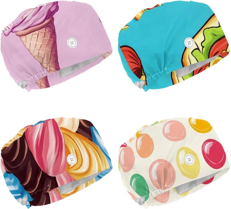 4 Pack Goose Duck (3) Decorative Print Comfort Fit Protective Head Caps - Image 1