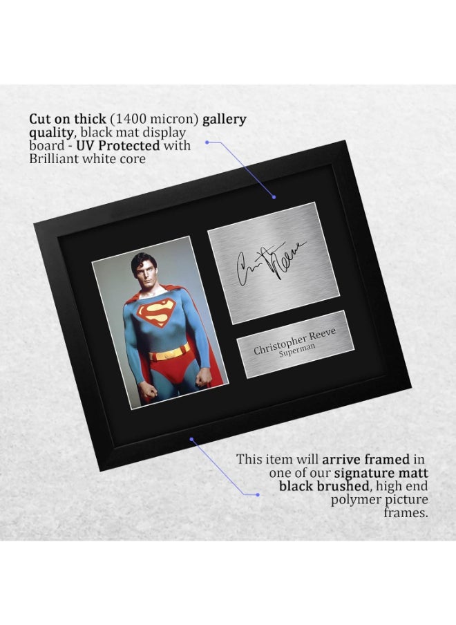 HWC Trading HWC Trading Christopher Reeve Superman Gifts USL Framed Printed Signed Autograph Picture for Movie Memorabilia Fans  - Image 3