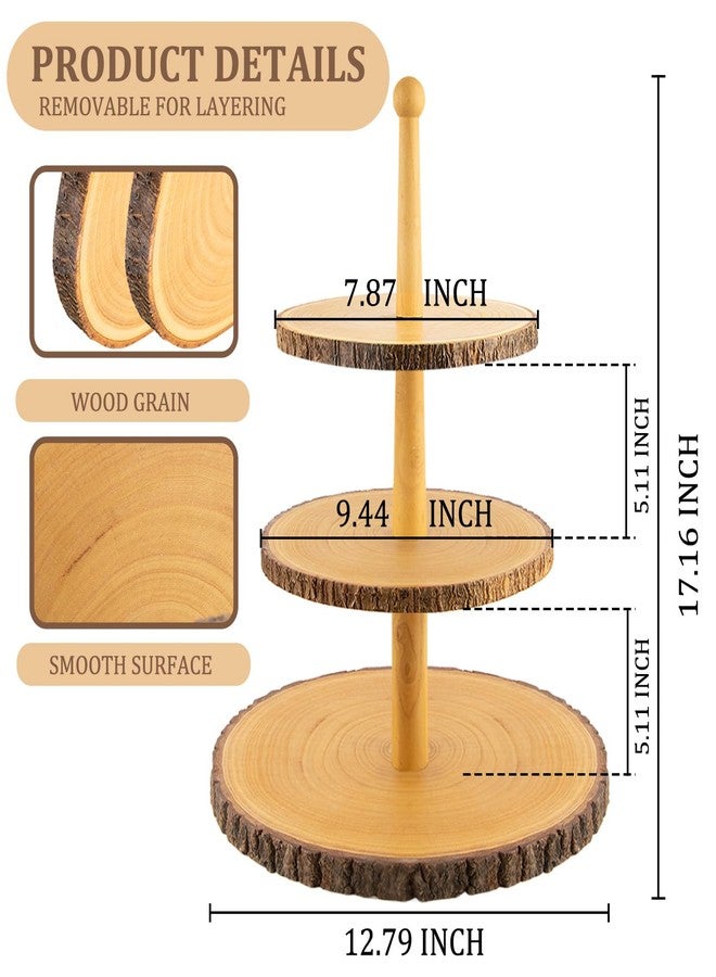 SogYupk Cupcake Stand Wood Dessert Stands 3-Tier Wood Cupcake Stand - Elegant Farmhouse Dessert Display for Weddings, Baby Showers, Tea Parties, & More./Wedding Décor/Tea Party/Birthday/Graduation/Holiday. - Image 2