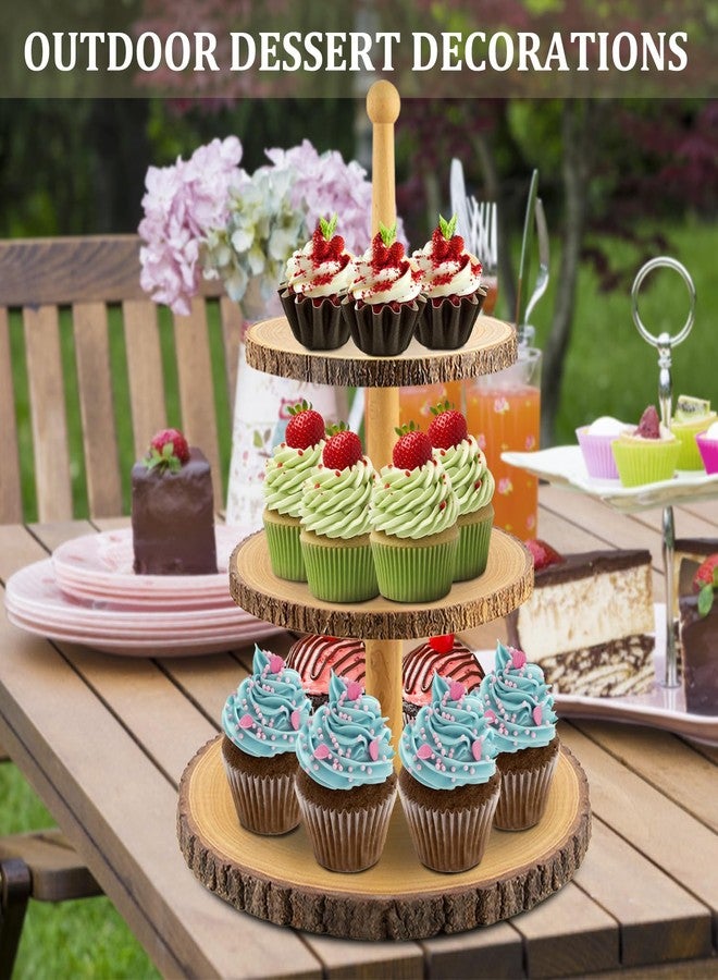 SogYupk Cupcake Stand Wood Dessert Stands 3-Tier Wood Cupcake Stand - Elegant Farmhouse Dessert Display for Weddings, Baby Showers, Tea Parties, & More./Wedding Décor/Tea Party/Birthday/Graduation/Holiday. - Image 5