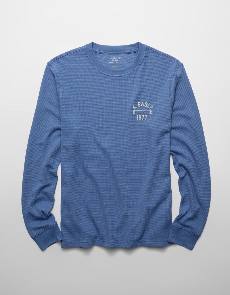 American Eagle AE Icon Long Sleeve Thermal T-Shirt - Image 3