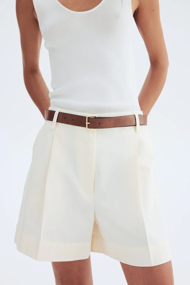 H&M Belted twill shorts