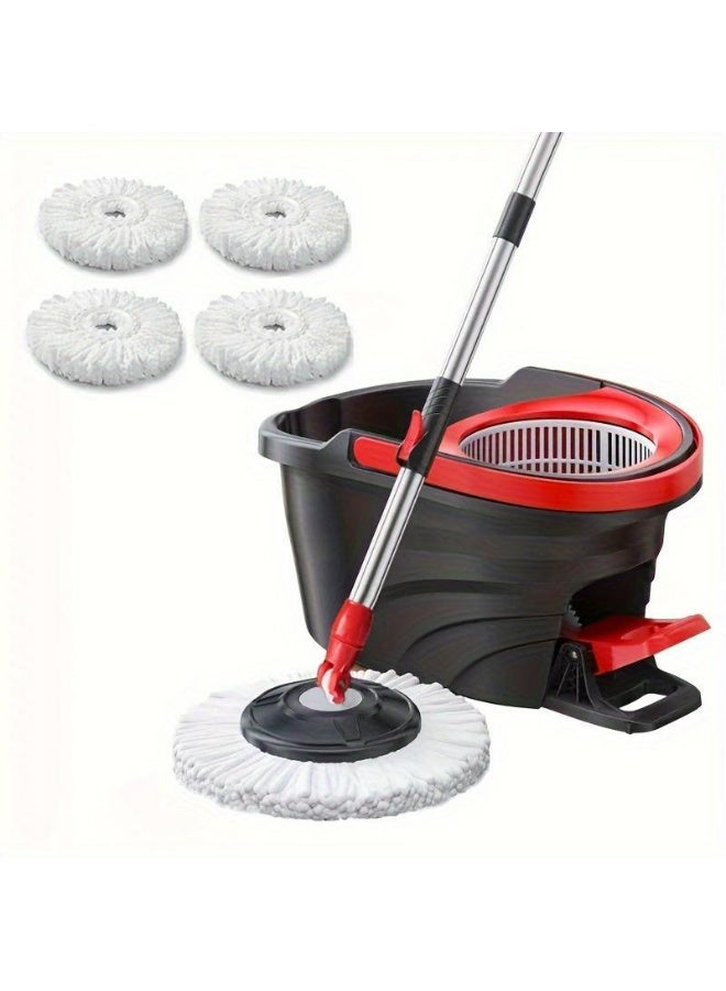 بيكنجينوس طقم ممسحة بعجلة ودلو ، ممسحة مايكروفايبر سهلة العصر بعجلة ، نظام تنظيف الأرض بدلو - Image 1