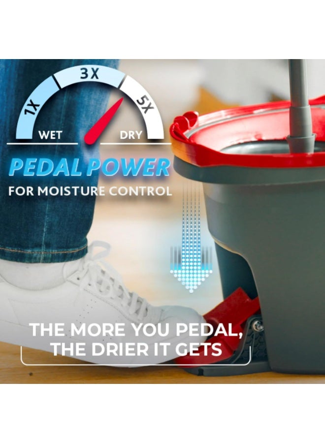 بيكنجينوس طقم ممسحة بعجلة ودلو ، ممسحة مايكروفايبر سهلة العصر بعجلة ، نظام تنظيف الأرض بدلو - Image 3