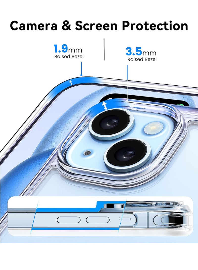 عام حافظة Mkeke لهاتف iPhone 15 شفافة، [ليست صفراء] [حماية من السقوط من الدرجة العسكرية] حافظات هاتف شفافة رفيعة لهاتف Apple iPhone 15 مع ممتص للصدمات 2024 - شفاف - Image 4