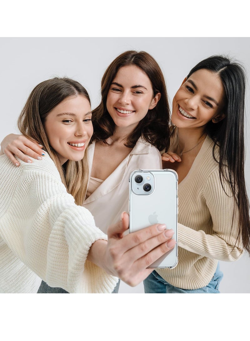 عام حافظة Mkeke لهاتف iPhone 15 شفافة، [ليست صفراء] [حماية من السقوط من الدرجة العسكرية] حافظات هاتف شفافة رفيعة لهاتف Apple iPhone 15 مع ممتص للصدمات 2024 - شفاف - Image 5