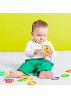 Bright Starts Bright Starts Lots of Links Rings Toys for Stroller or Carrier Seat, BPA-Free, Ages 0 Months Plus, Multicolor, 24 Count  - Image 3
