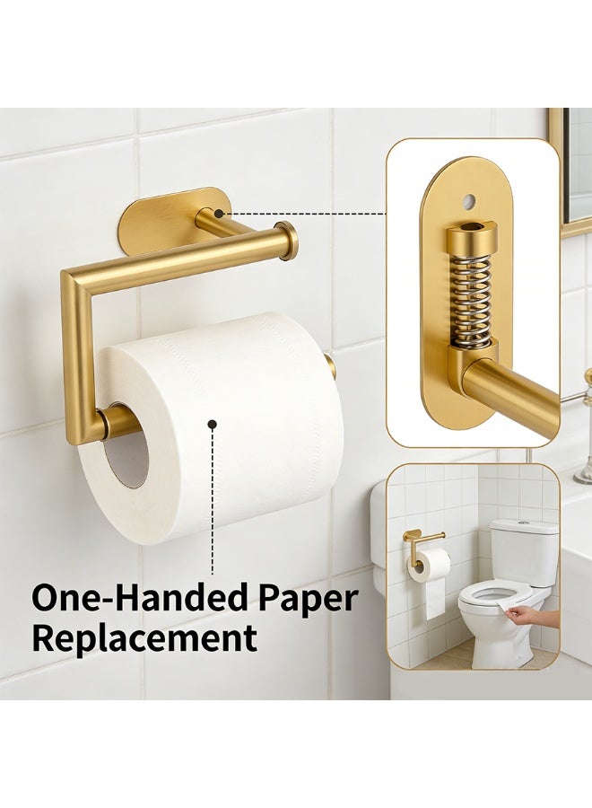 POWER Matte  Bathroom Hardware Set 5 Piece Stainless Steel Towel Rack Set Wall Mounted Towel Bar Toilet Paper Holder Towel Ring Robe Hooks Modern Bathroom Accessories - Image 4