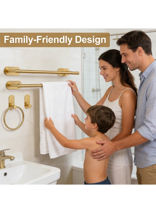 POWER Matte  Bathroom Hardware Set 5 Piece Stainless Steel Towel Rack Set Wall Mounted Towel Bar Toilet Paper Holder Towel Ring Robe Hooks Modern Bathroom Accessories - Image 5