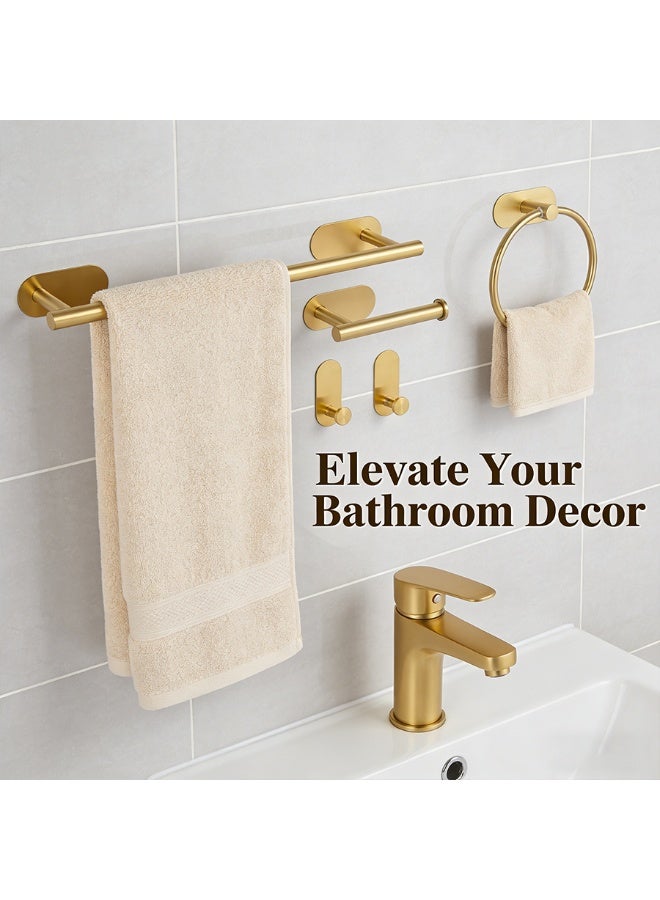 POWER Matte  Bathroom Hardware Set 5 Piece Stainless Steel Towel Rack Set Wall Mounted Towel Bar Toilet Paper Holder Towel Ring Robe Hooks Modern Bathroom Accessories - Image 2