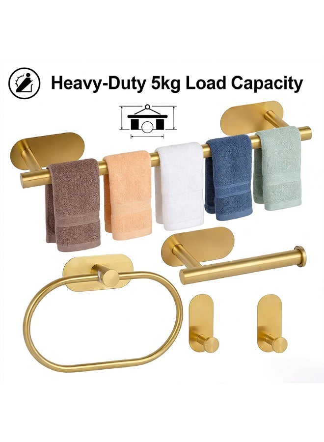 POWER Matte  Bathroom Hardware Set 5 Piece Stainless Steel Towel Rack Set Wall Mounted Towel Bar Toilet Paper Holder Towel Ring Robe Hooks Modern Bathroom Accessories - Image 3