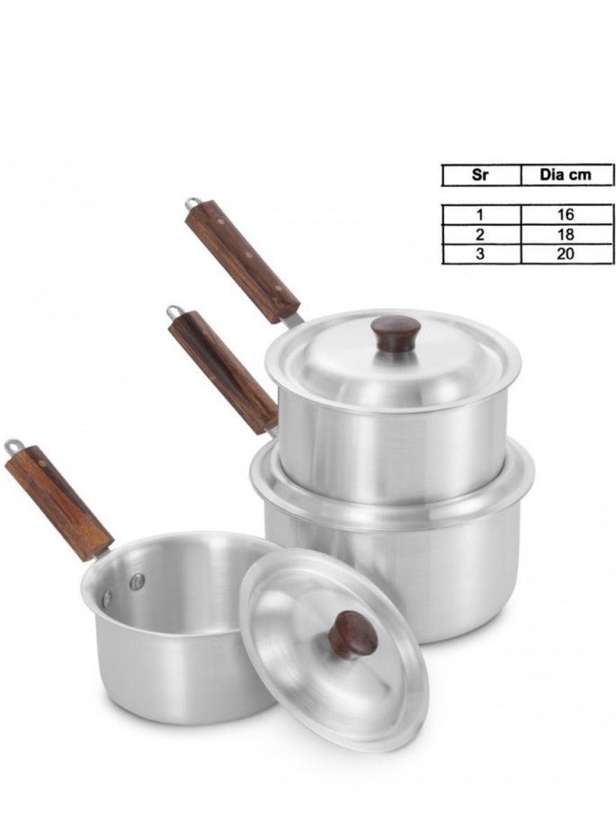 Shine Aluminum casserole set with lid - Image 1
