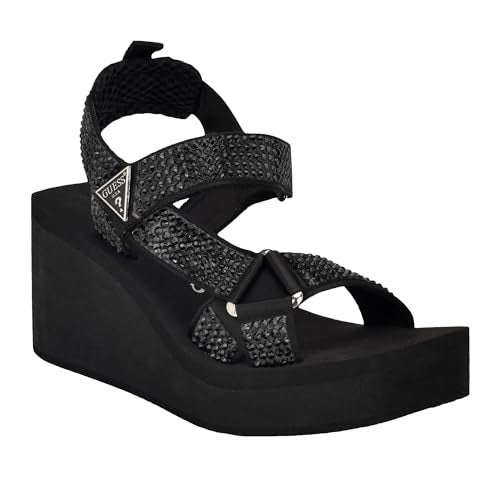 Guess Women's DAWSIN Sandal, Black 001, 10 - Image 1