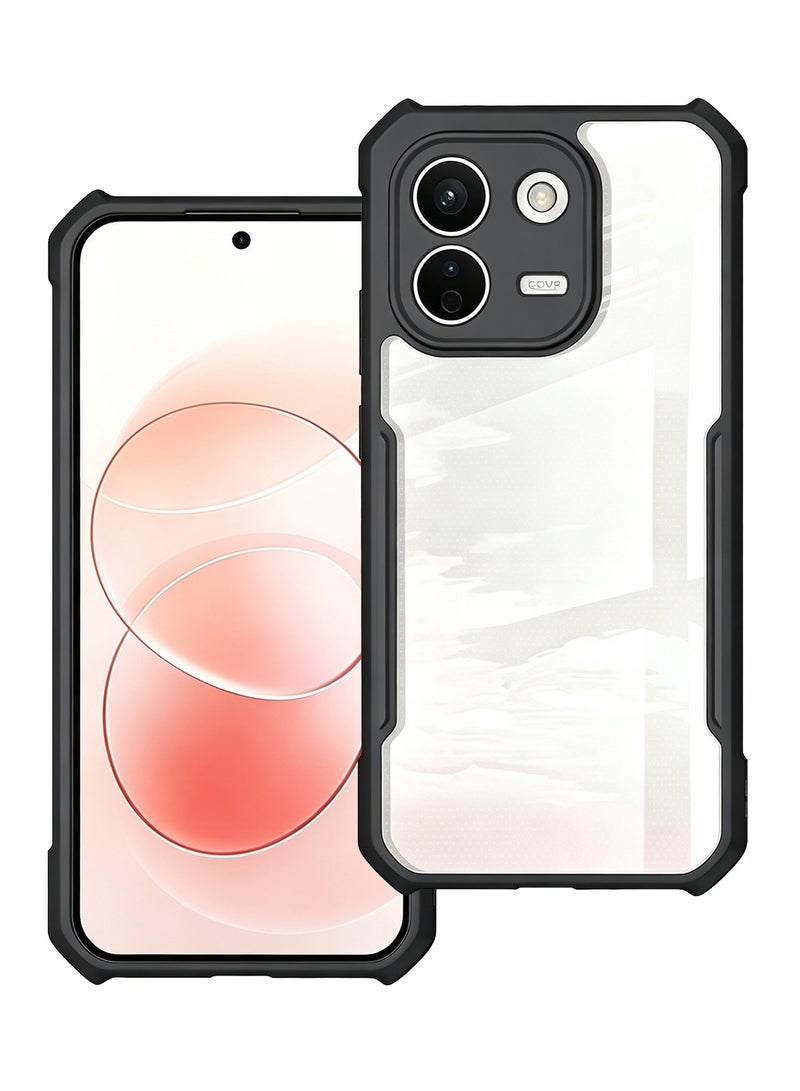 إكسوند حافظة حماية متوافقة مع for Xiaomi Redmi Note 17 Pro Max، بتصميم حماية مرتفع للكاميرا، هيكل هجين من TPU وPC، غطاء خلفي أسود شفاف نحيف ومضاد للاصفرار - Image 1