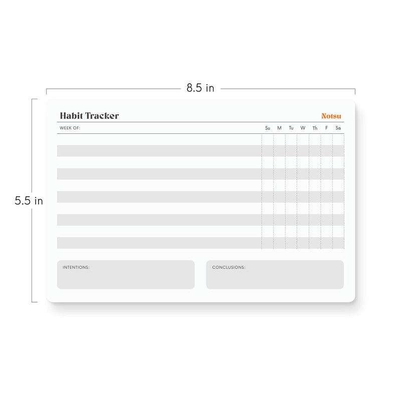 Notsu Weekly Habit Tracker Notepad | Goals Planner Pad and Self Care To Do List | 50 Tear Off Pages, 8.5â€ x 5.5â€ - Image 2