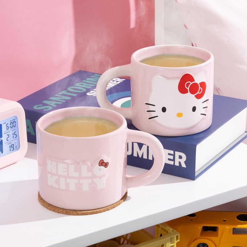 Paladone Hello Kitty Pastel Pink Mug, Officially Licensed Sanrio 400ml Large Ceramic Coffee Mug for Tea and Hot Chocolate, Kawaii Gift for Girls, Women, Teens - Image 2