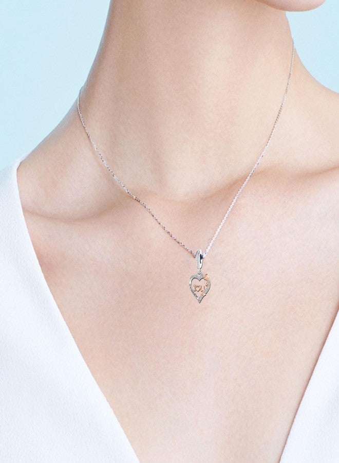 KunBead Granddaughter Rose Flower Family I Love You Birthday Heart Love Dangle Charms Compatible with Pandora Bracelet for Women Gift from Grandma - Image 4