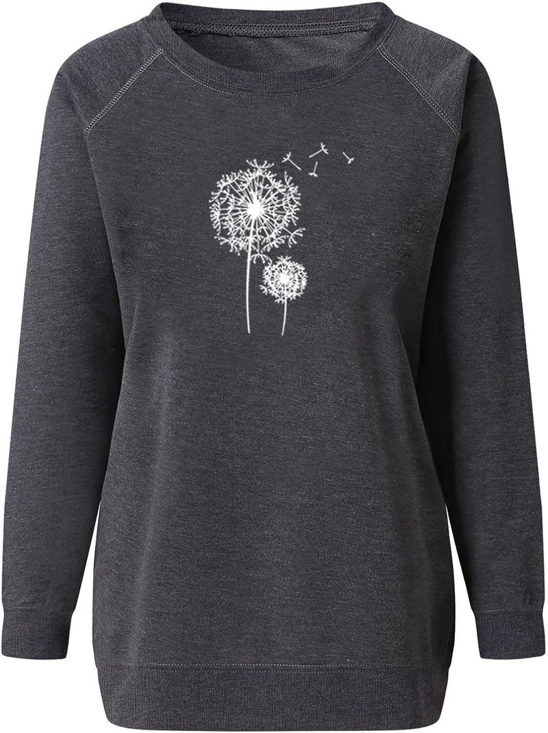 cheekyglo Womens Long Sleeve Shirts Casual Print Crewneck Oversize Sweatshirts Lightweight Soft Relaxed Fit Tunic Tops - Image 3