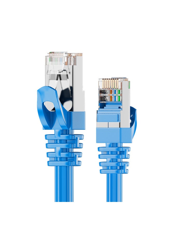 Cat6e Finished Network Cable RJ45 Super Six Copper Clad Aluminum Oxygen Free Copper 8 Core Notebook Computer Network Jumper Gigabit-Color:Category Six Blue-Line Length:2 M  - Image 1