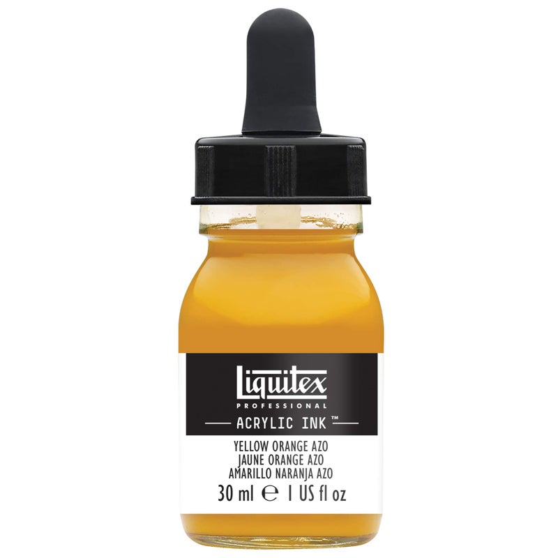 Liquitex Professional Acrylic Ink, 1-oz (30ml) Jar, Yellow Orange Azo - Image 1