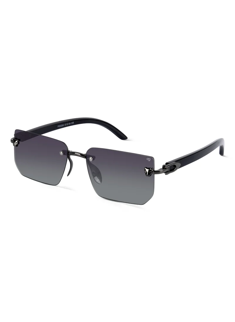 Woggles Fred Green Rimless Rectangle Sunglasses
