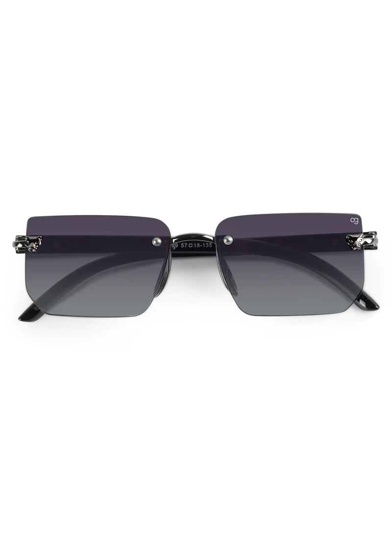 ووجلز UV Protection Rectangle Sunglasses| Men & Women|Rimless Sunglasses