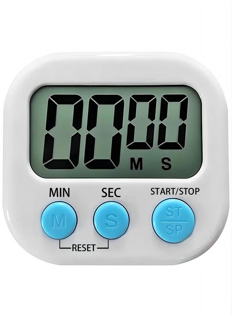 Kitchen timer baking timer ringing alarm clock magnetic bracket cooking timer white - Image 1