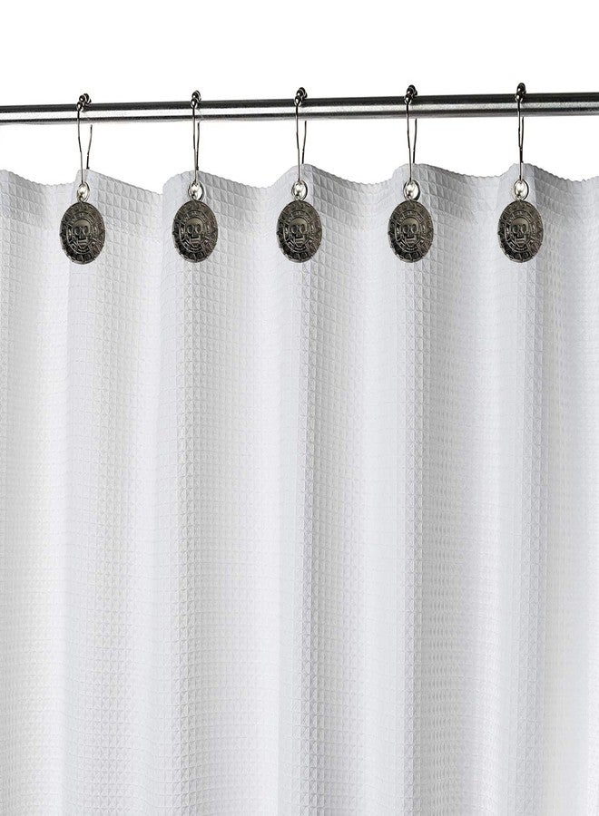 ZILucky Set of 12 Skull Shower Curtain Hooks, Caribbean Pirates Theme Decor, Halloween Party Supplies Haunted House Decoration, Stainless Steel Rustproof (Black) - Image 3