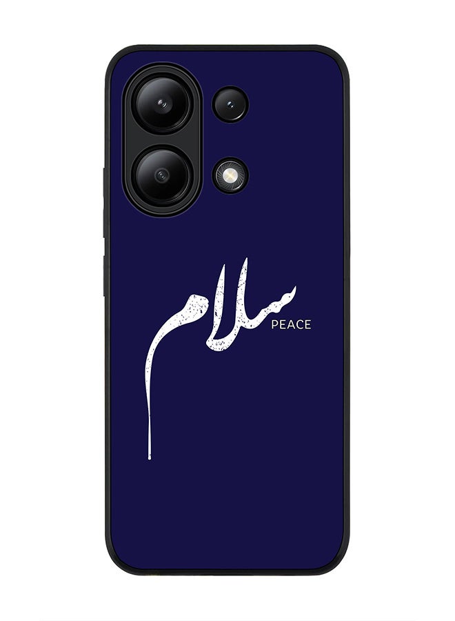Stylizedd حافظة حواف سوداء متينة لهاتف Xiaomi Redmi Note 13 4G، حافظة مرنة رقيقة من المطاط TPU ضد السقوط - سلام - Image 1