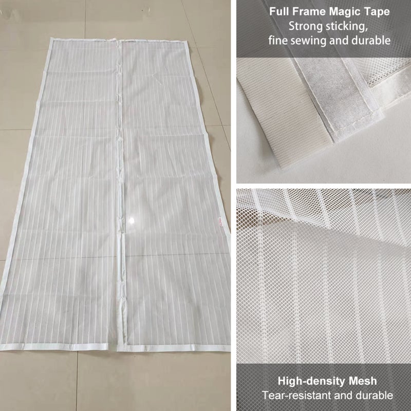 Polyester Magnetics Screen Door Fly Screen Door Net Screen Curtain Full Frame Adhesive Tape Keeps Mosquitoes Bugs Out - Image 4