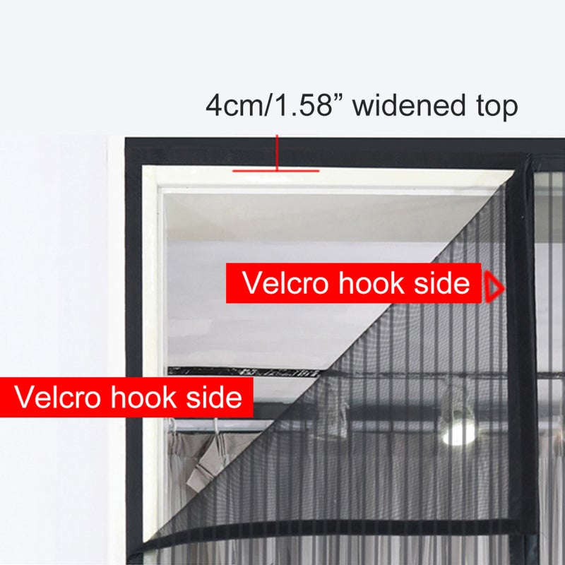 Polyester Magnetics Screen Door Fly Screen Door Net Screen Curtain Full Frame Adhesive Tape Keeps Mosquitoes Bugs Out - Image 2