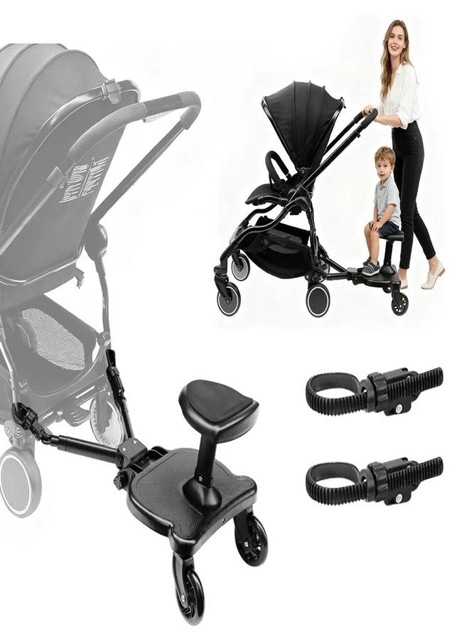 ANLIK Newly Upgraded 2 Child Stroller Board, Rubber Locking Buckle, 2-in-1 Universal Stroller Board with Detachable Seat, Raised and Widened Base, Holds up to 55 lbs for Kids Aged 3-7 - Image 1