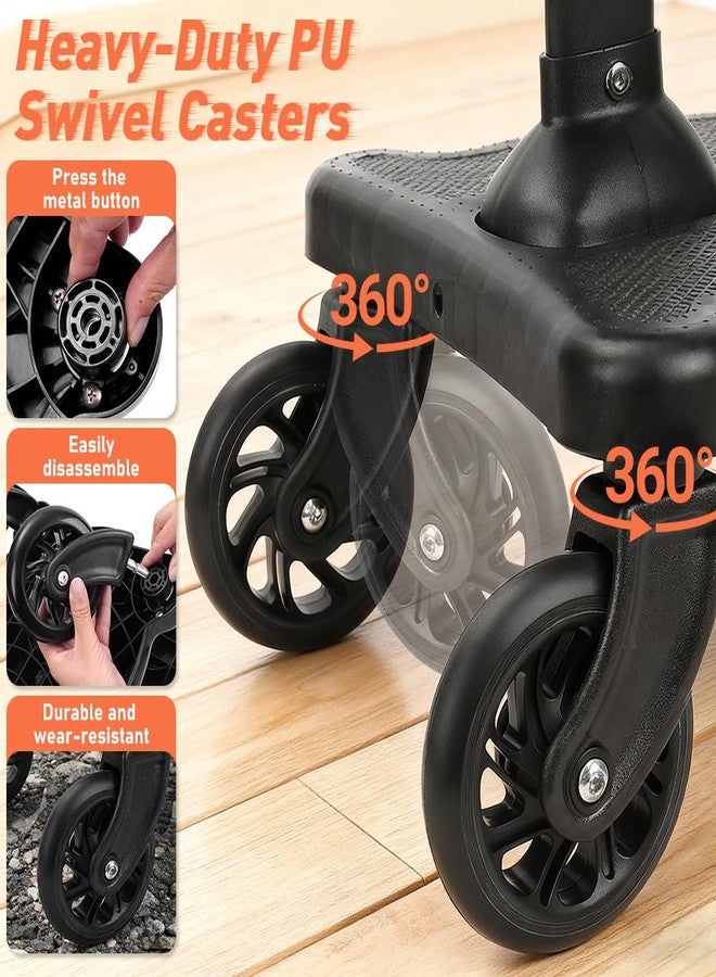 ANLIK Newly Upgraded 2 Child Stroller Board, Rubber Locking Buckle, 2-in-1 Universal Stroller Board with Detachable Seat, Raised and Widened Base, Holds up to 55 lbs for Kids Aged 3-7 - Image 2