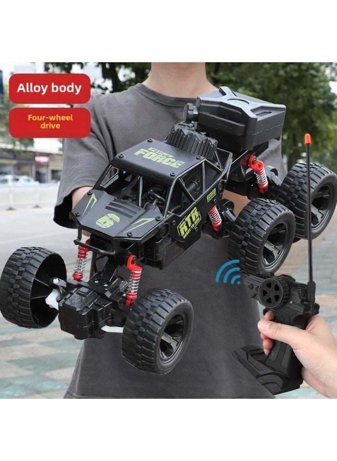 Generic Alloy Remote Control Car High-speed Four-wheel Drive Racing Car Drift Climbing Big Foot Off-road Vehicle Boy Electric Children's Toy Car-Color:Alloy Black 32cm Six-wheel Four-wheel Drive Climbing Car 20km-Proportion:45 Minutes Of Battery Life + Free Remote Control Battery + Charging Cable  - Image 1