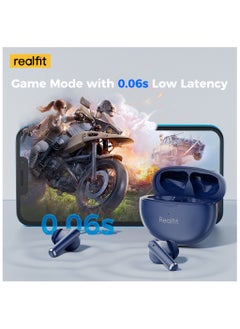 Realfit F2 Pro TWS ANC True Wireless Earbuds Blue  - Image 4