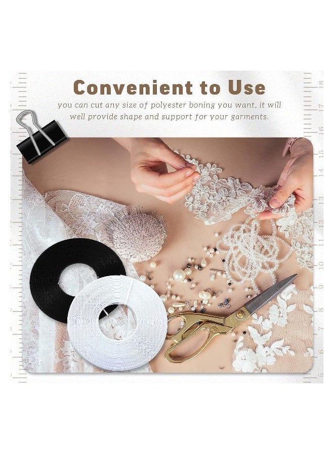 45 Yards 6mm Polyester Boning for Sewing, Low Density Boning for Corsets, 2 Pcs Plastic Sewing Corset Boning for Wedding Party Bridal Gowns Dress - Image 2