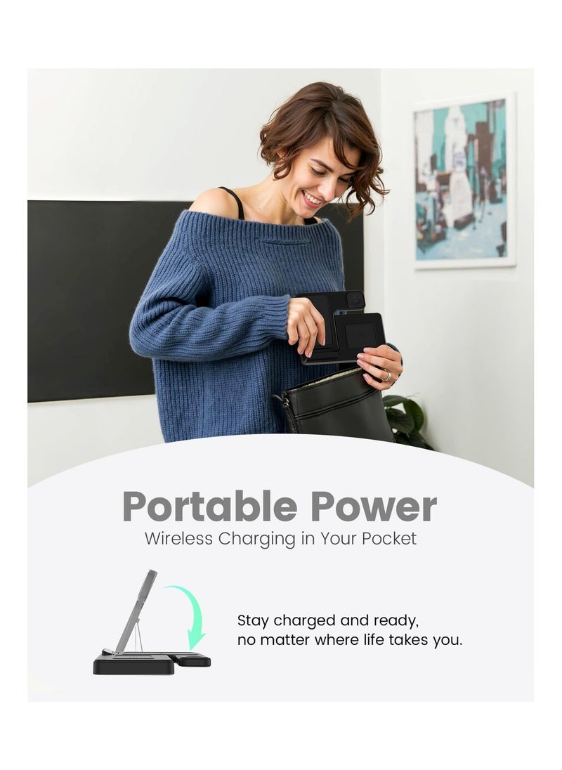 Generic - Wireless Charger iPhone Charging Station: 3 in 1 Charger Stand Multiple Devices for Apple - iPhone 15 14 Pro Max 13 12 11 - Watch 9 8 7 6 5 4 3 2 Se - Airpods 3 2 Pro - Image 1