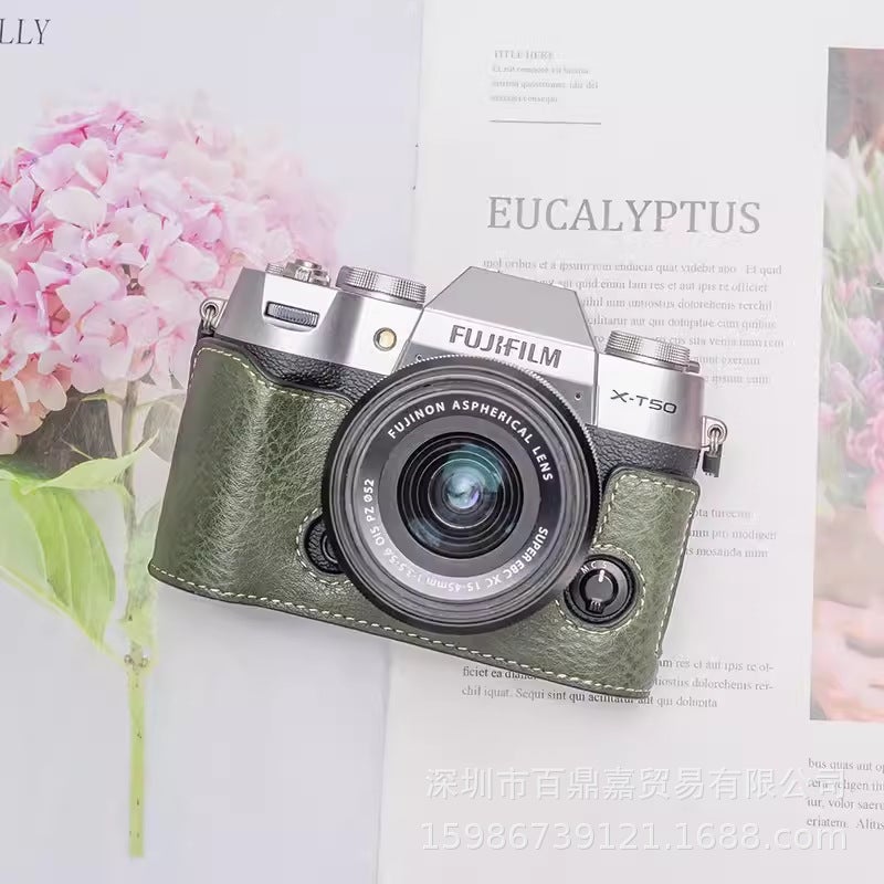 Suitable For Xt50 Leather Case Base X-T50 Micro Single Camera Bag Xt50 Portable Half Shoulder Pography Bag