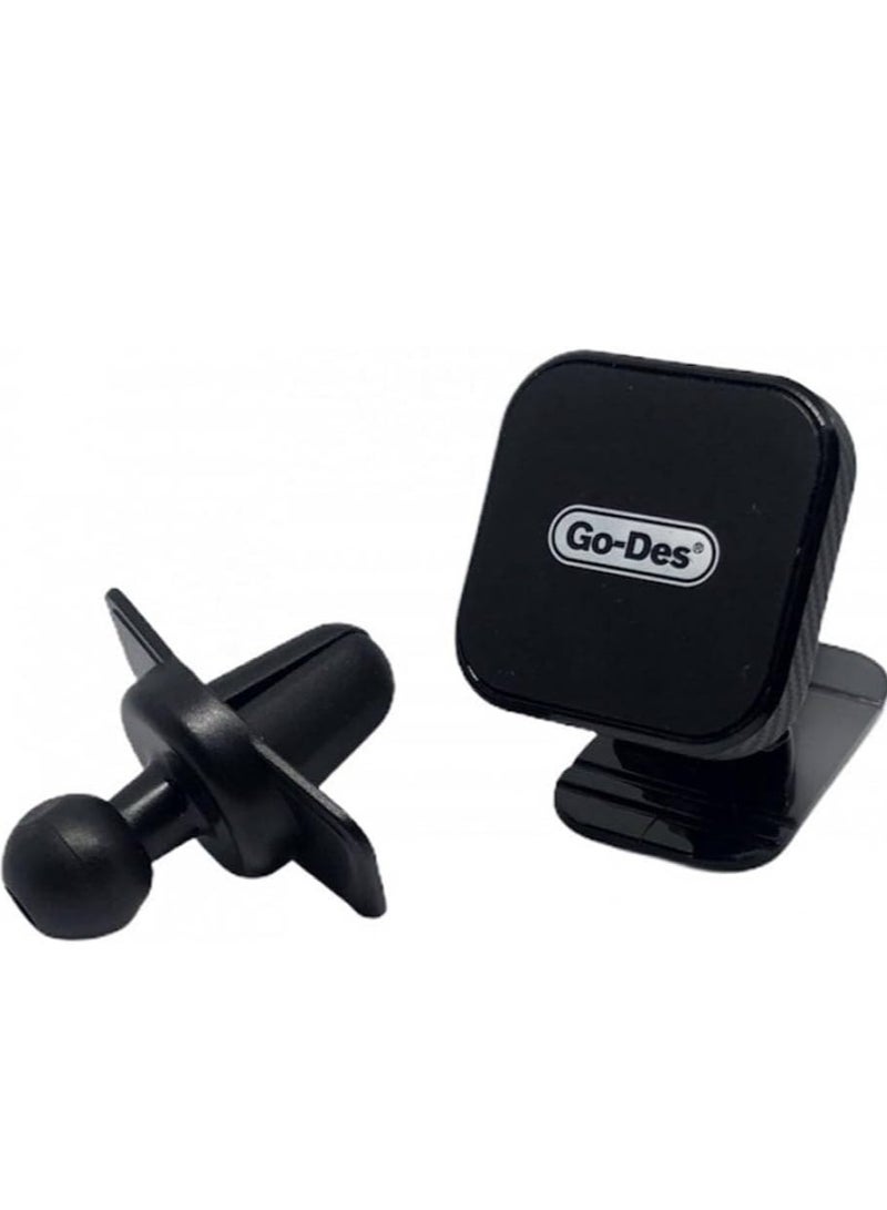 GO-DES Car Phone holder 2 in 1 Magnetic Phone Mount, Universal Air Vent Magnetic Device Holder with Extra Strong Adhesion to all Surfaces Compatible for all Devices - Image 3
