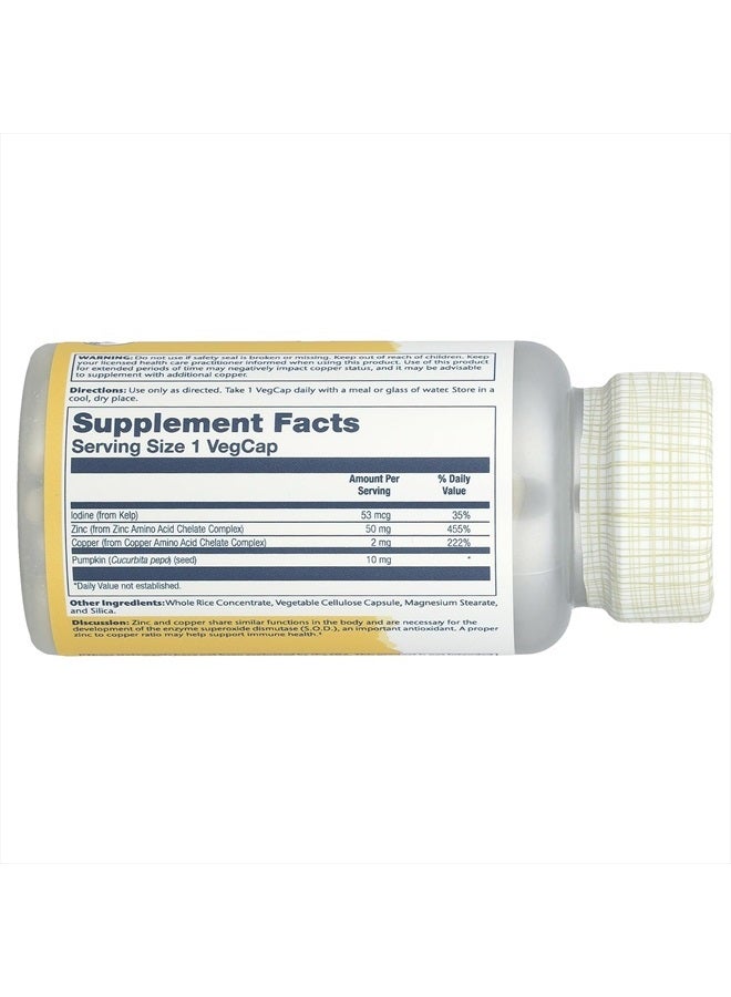Solaray Zinc + Copper Amino Acid Chelate VCapsules, 100 Count - Image 2