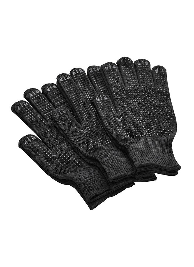 LAWAZIM Cotton Working Gloves -3 Pairs Black Dotted- Non-Slip Rubber-Dotted Grip with Comfortable Fit Knitted Breathable Fabric -Durable Work Gloves for Gardening Repairs Construction and DIY Projects  - Image 1
