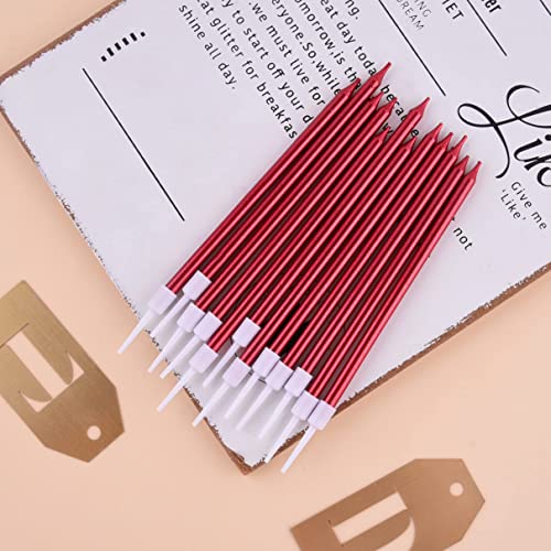 PHD CAKE Red Long Thin Metallic Birthday Candles, Cake Candles, Birthday Parties, Wedding Decorations, Party Candles - Image 3