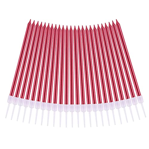 PHD CAKE Red Long Thin Metallic Birthday Candles, Cake Candles, Birthday Parties, Wedding Decorations, Party Candles - Image 4